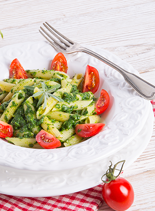 Spinach Walnut and Carrot Pasta Salad